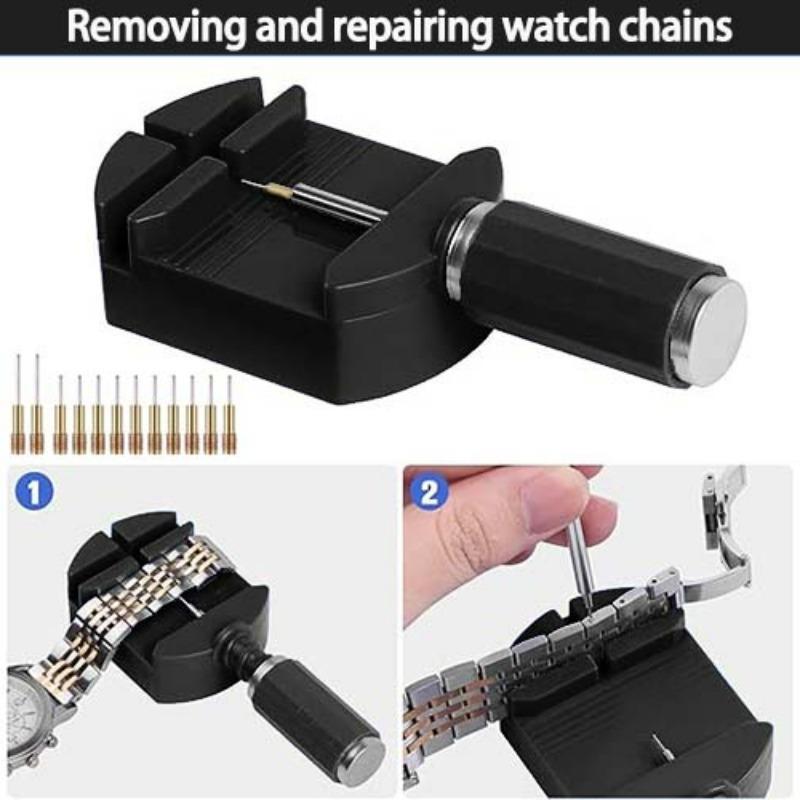 Professional Watch Link Band Sizing Removal Tool Kit for Watch Bracelet Adjustment, Watch Pin Removal Adjustment Tool Kit, Hardware, for Watch Precision Screws, Handle 4
