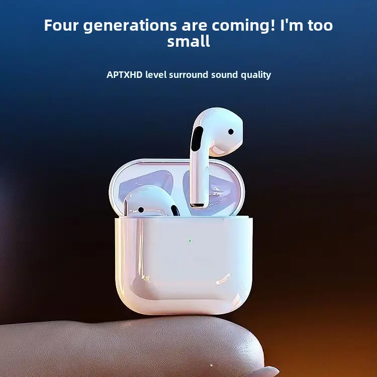Tai nghe Bluetooth, Pro4 Bốn thế hệ, không dây thực sự, kết nối mở nắp, tai nghe Bluetooth TWS thế hệ PRO5 Năm, âm thanh nổi 5.3 Nghe Nhạc Nhét Tai Earphone