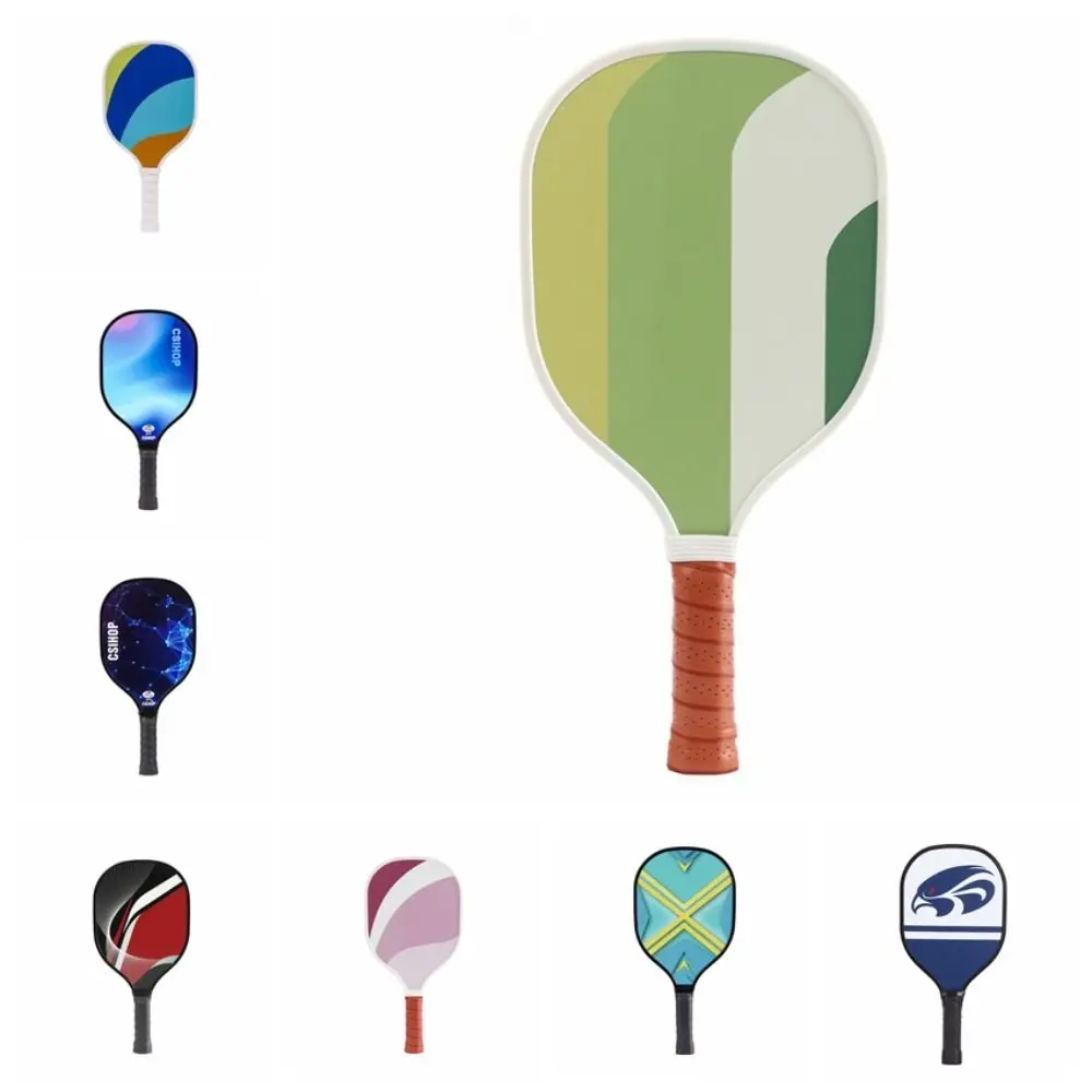 Wooden Pickleball Paddles Ribbed Handle Colorful Pickle Ball Racket Lightweight Non-Slip Pickleball Training Equipment Entertainment