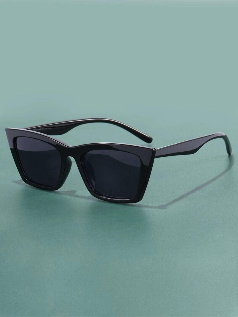 Product Introduction of Women's Simple Style Plain Color Sunglasses, Casual Cat Eye Frame Glasses Trends 2024 for Women for Everyday Use, Fashion Accessories for Outdoor Activities 0