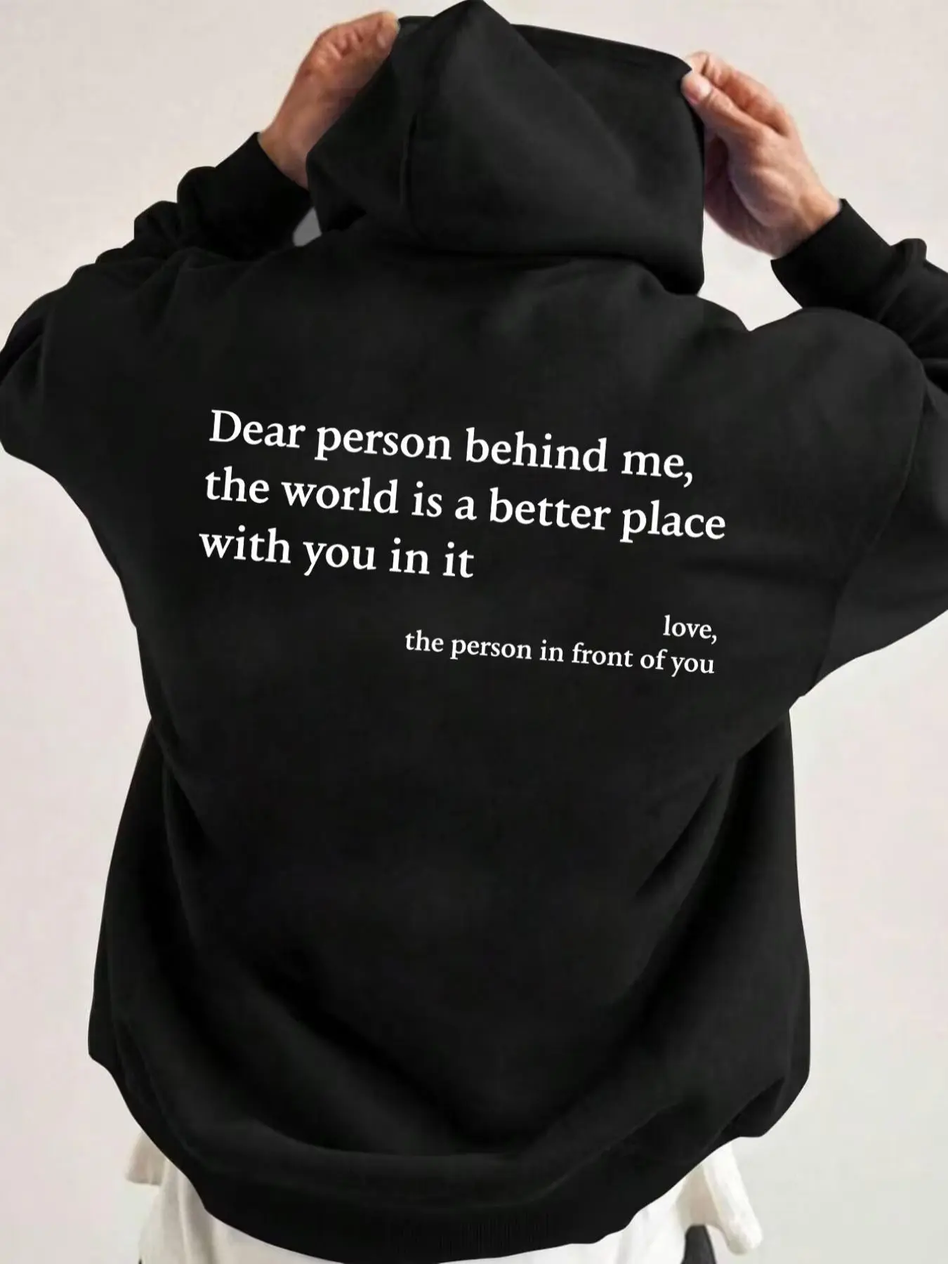 Men's Letter Print Drop Shoulder Hoodie, Fashion Casual Regular Fit Drawstring Pocket Hooded Sweatshirt for Daily Holiday Outdoor Wear, Men Clothes for Spring & Fall