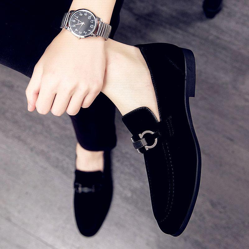 Giày Lười Doug Lười, Giày Da Thường Ngày Mũi Nhọn Anh Quốc Cho Nam, Da Lì, Thời Trang, Hàng Mới Về