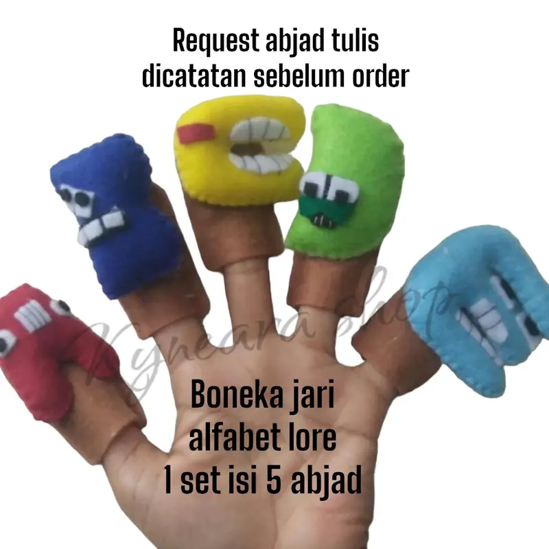 mainan edukasi boneka jari alfabet lore 26 huruf Pendidikan Cowok Cewek 0