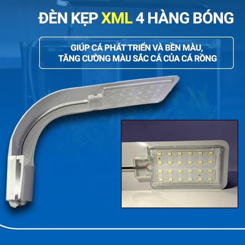 Đèn kẹp XML 4 hàng bóng cho hồ cá