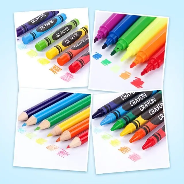 Crayon Set Lengkap Isi 208PCS / Alat Mewarnai Anak Lengkap Murah 7