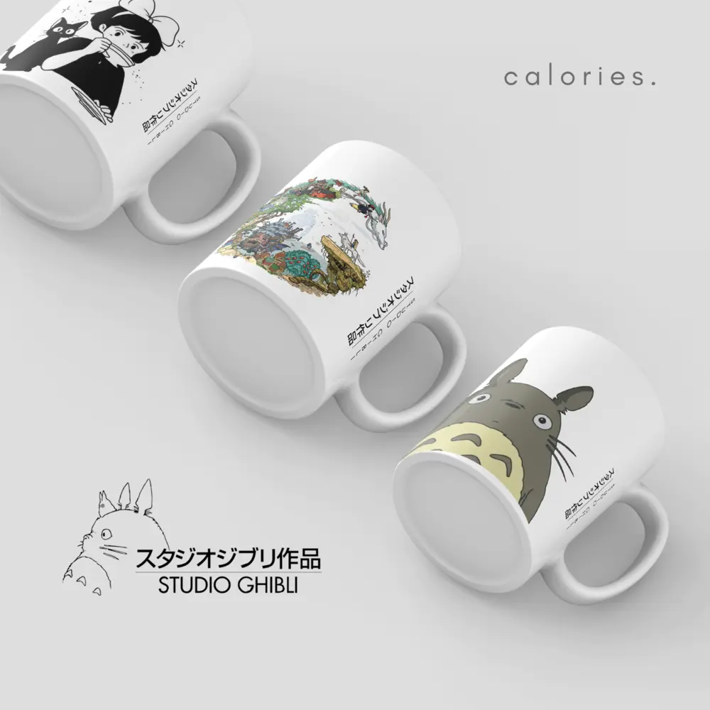 Mug gelas cangkir kopi / Teh Totoro Studio Ghibli Spirited Away kiki  Souvenir Kado Hampers Gelas #mgsg