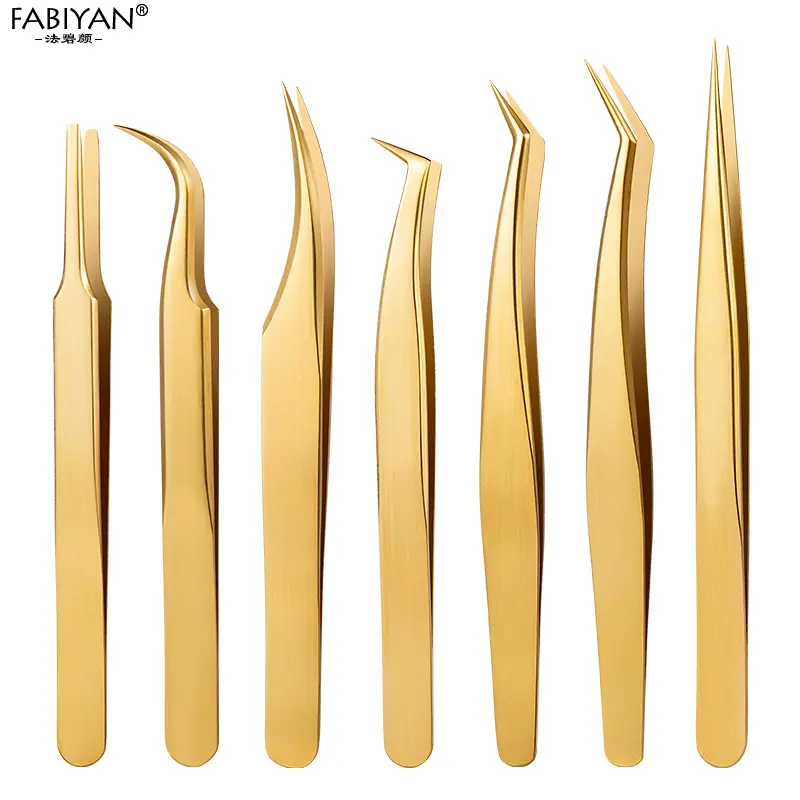 Stainless Steel Eyelashes Tweezers False Eyelash Extension Tweezers 3D Volume Eyelash Grafting Makeup Tools
