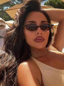 Lentes de sol con marco de ojo de gato vintage, lentes de sol casuales y modernos con lentes tintadas para mujeres, accesorios de moda para uso diario y actividades al aire libre