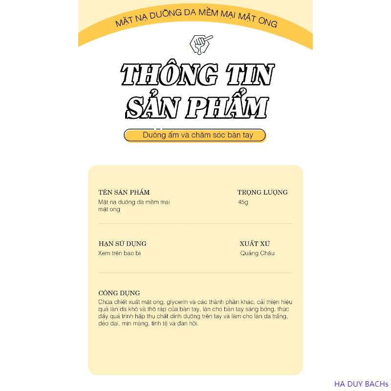 Product Introduction of HA DUY BACHs Mặt nạ tay ZOZU tinh chất mật ong dưỡng ẩm làm trắng da giúp da mềm mịn cấp ẩm chống lão hóa ngừa nếp nhăn 17