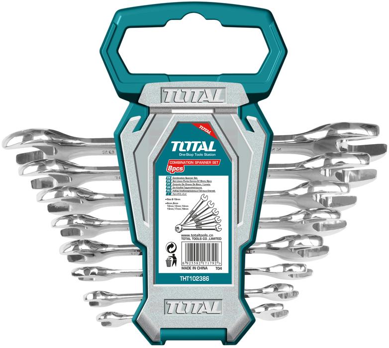Bộ cờ lê hai miệng TOTAL THT102386 kích thước 6-22mm: 8 cái với chất liệu thép cao cấp