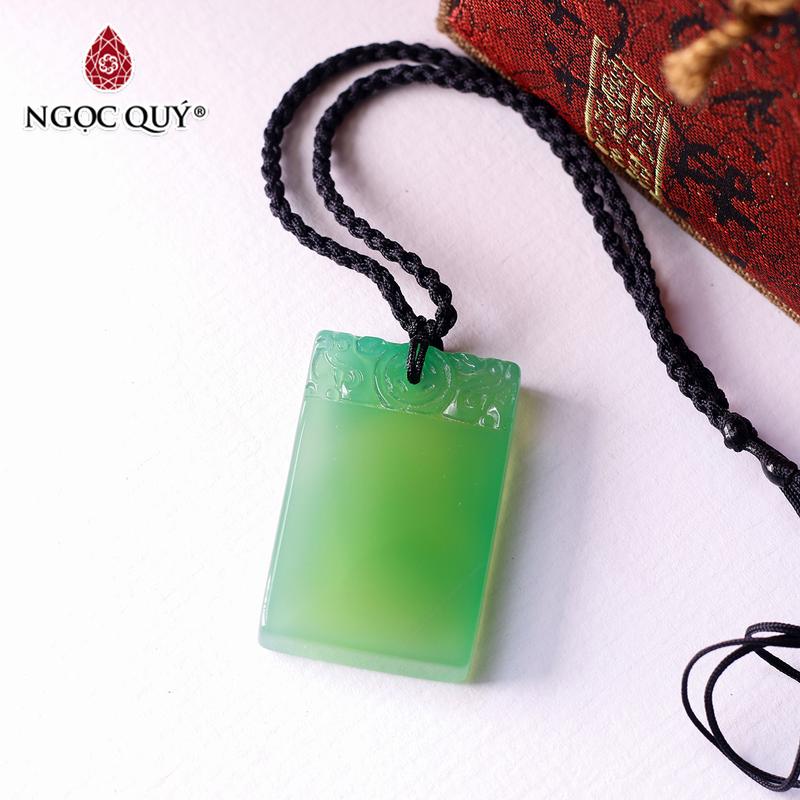 Dây chuyền vải mặt thẻ chữ nhật đá Mã Não - [Ngọc Quý] 4
