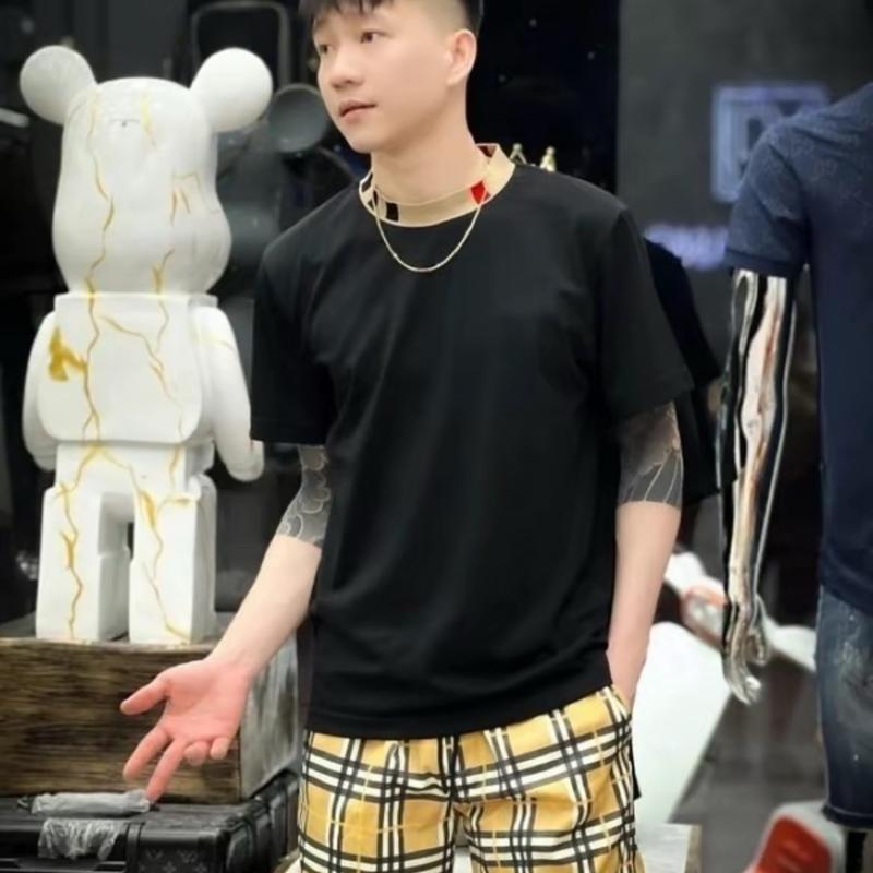 Bộ Quần Áo Thể Thao Nam Cộc Tay Cổ Phối Bo Dệt Siêu Nét, Có Logo Thêu Ngực Sport Chạy Bộ Tập Thể Dục Tập Gym Thể Dục quanao the