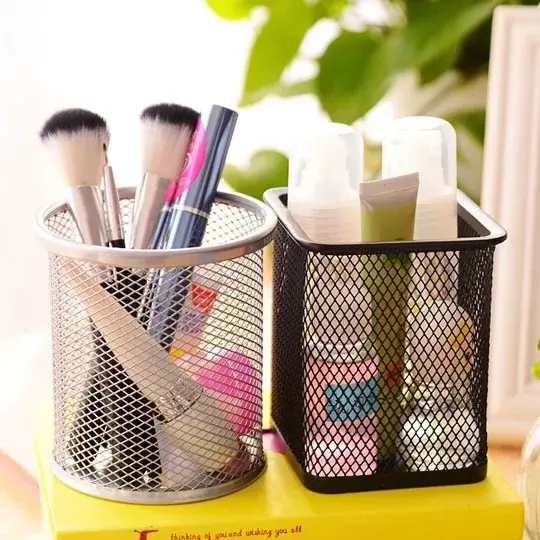 TC Basket Tempat Pena Alat Kantor Holder Bulat Petak Import  R010 Desk 2