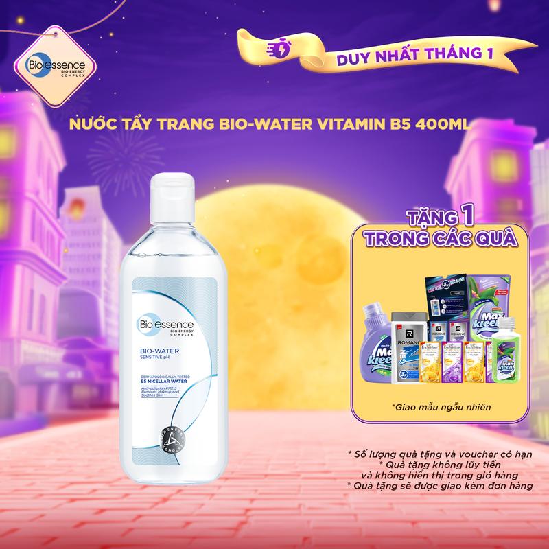 Nước tẩy trang ẩm mượt mịn màng Bio-Essence BioWater Micellar 400ml + tặng kèm chai Sữa tắm Enchanteur naturelle 250g (mùi ngẫu nhiên)