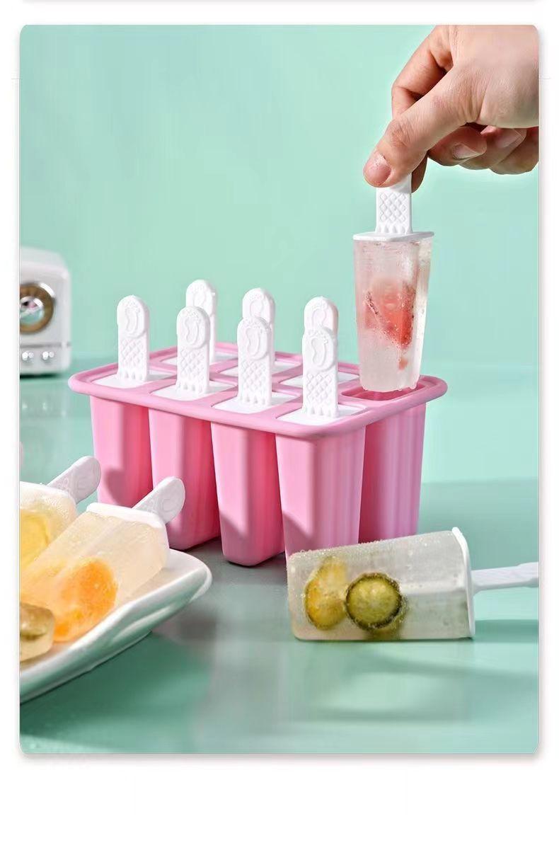 Product Introduction of Khuôn Kem Que, Mới cho năm 2024, Dụng cụ làm kem tại nhà, Có máy hút đá, Thích hợp cho kem và Sorbets, Làm bằng silicon cấp thực phẩm, Dụng cụ mài mòn, Tự làm 13