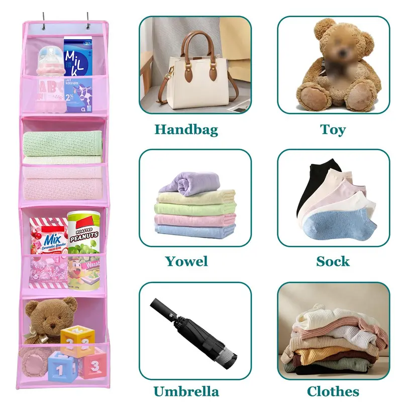 Door Back Storage Bag, 4 Counts/set Multi-layer Multifunctional Hanging Storage Bag, Space Saving Home Organizer for Bedroom, Living Room, Office 4