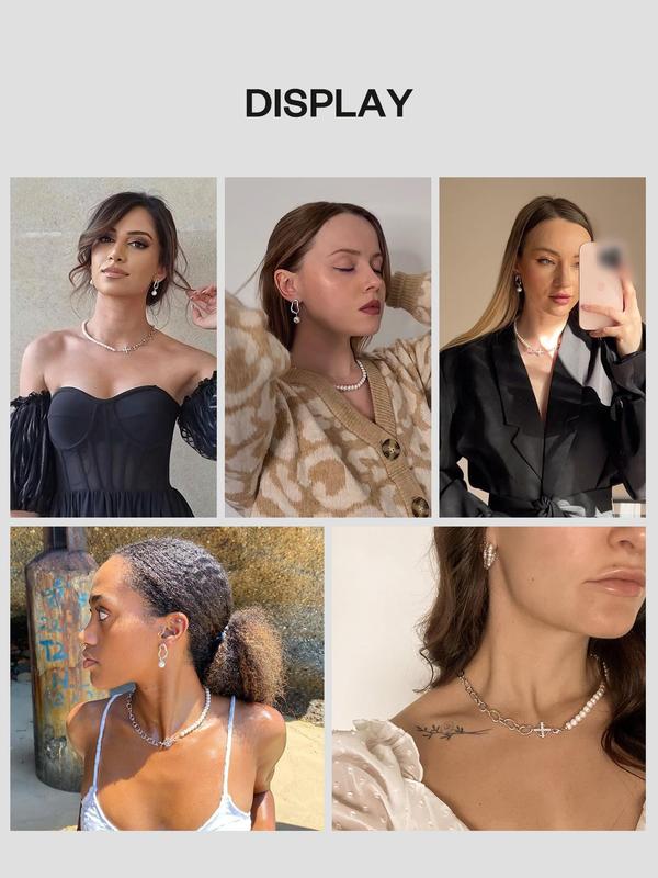 Crafted Shell Pearl Chain Necklace 5