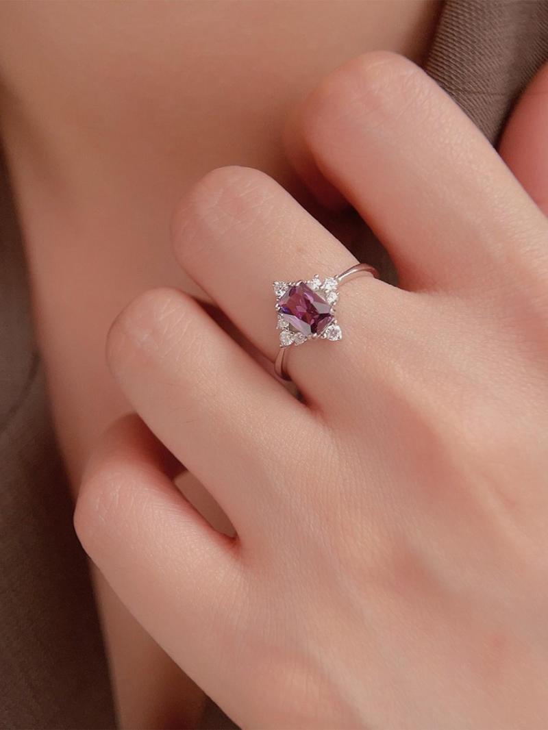 Product Introduction of S925 Sterling Silver Artificial Crystal Ring, Fashion Accessories for Women & Girls, Trendy All-match & Exquisite Jewelry for Birthday Gift 2