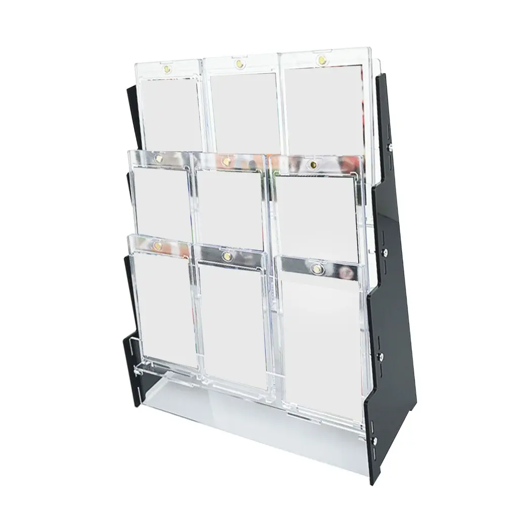 Acrylic Trading Card Holder Stand 3 Tiers Baseball Card Display Rack for Desk