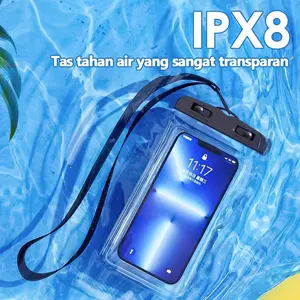 Terlaris Casing HP Waterproof IPX8 Anti Air Transparan, Touchscreen Sensitif, Cocok Diving Renang Traveling