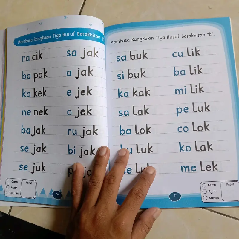 BUKU ANAK TK PAUD BELAJAR MEMBACA, 60 JAM PINTAR BACA TANPA DI EJA 6