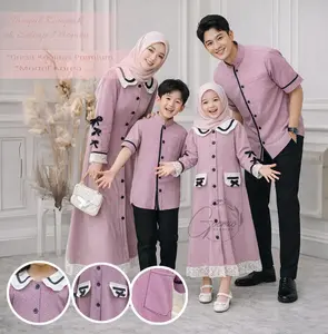 Goemio | Set Couple Arsa Knit Waffle Sarimbit Keluarga Suami Istri dan Anak Lebaran 2026 Simple Elegant Style