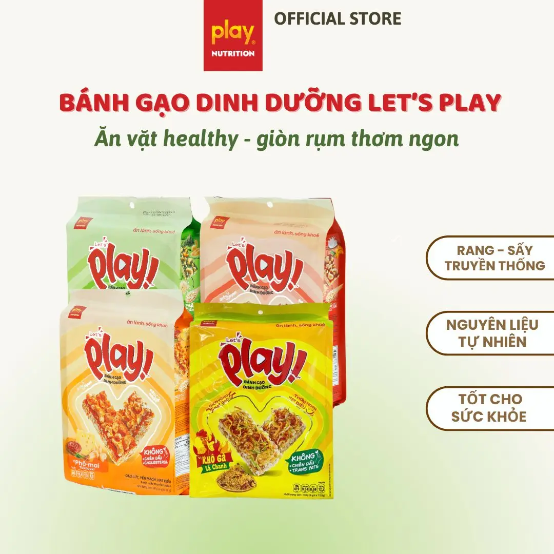 Bánh gạo dinh dưỡng Let’s Play - Bánh ngũ cốc, bánh ăn vặt healthy