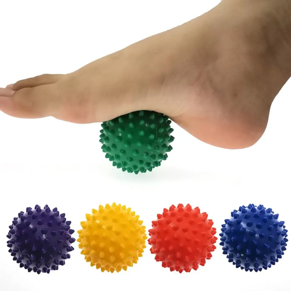 Portable Reflexology Plantar Acupoints Acumobility Fasciitis Foot Roller Yoga Equipment Soft Spike Ball Gym Foot Massager Trigger Point Massage Yoga Therapy Balls Spiked Massage Ball Massage Ball