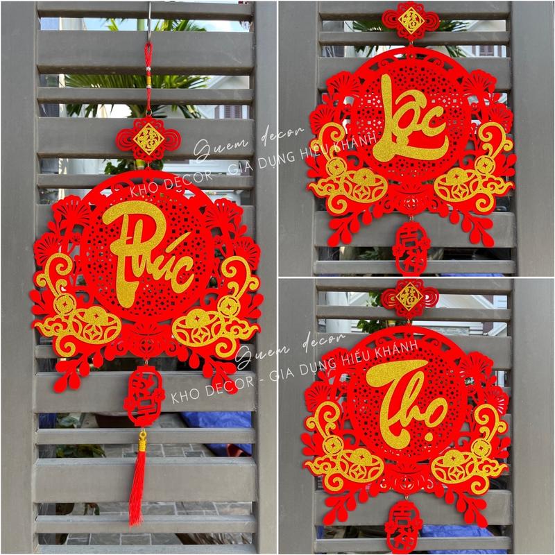 Dải treo, liễn treo chữ Phúc Lộc Thọ, Tết, liễn Mèo Trang trí Tết