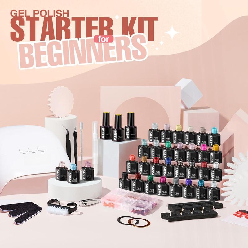 ルノワール！TikTokグッズ3点セット 60 Gel Polish Kit With U V Light 32 Colors All Seasons Nude