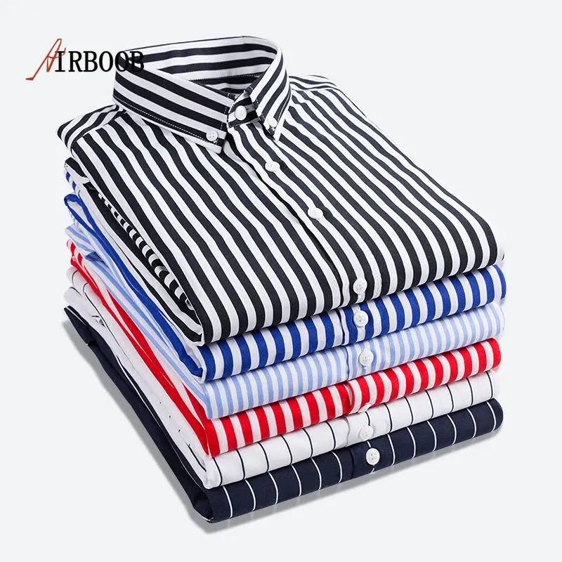 Áo Sơ Mi Sọc, Dành Cho Nam Giới, Phong Cách Hàn Quốc, Hàng Mới Về, Dài Tay, Dáng Ôm, Trang Phục Công Sở, Hợp Xu hướng, Thích Hợp Cho Nam Giới Đẹp Trai, Airboob