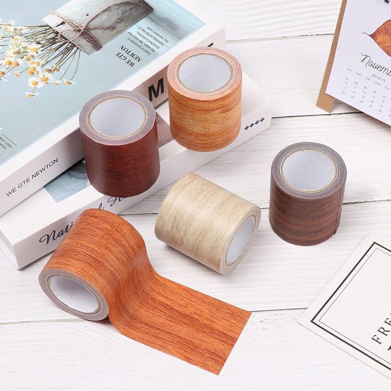 1Roll 5M Realistic Wood Grain Repair Adhensive Duct Tape Floor Furniture Renovation Skirting Line Sticker Home Decoration 8