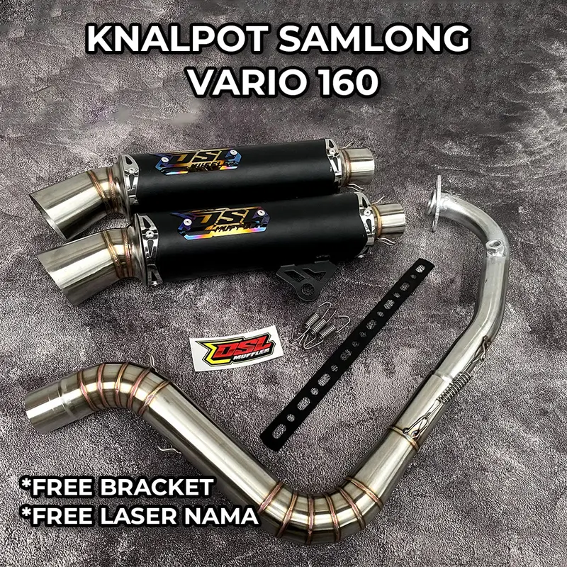 Knalpot DSL MUFFLER Samlong Vario 125 150 160 inlet 38 45 50 free bracket free laser nama 1