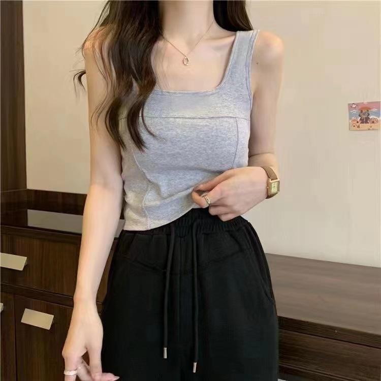 Product Introduction of Korean Style All-Match Sweet Hot Girl Sleeveless Slim Fit Four Seasons Camisole Women with Chest Pad Inner Wear Outer Wear Bottoming Top Women 2
