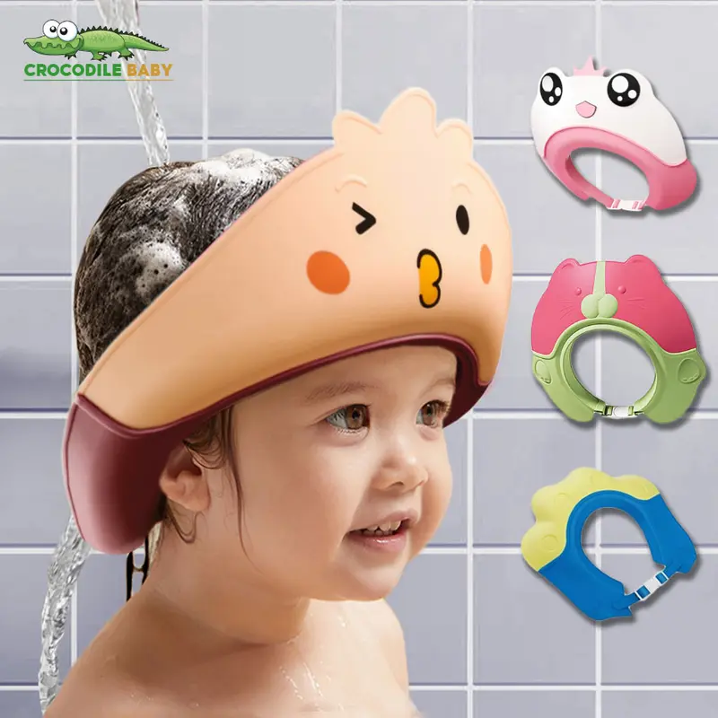 Mũ Tắm Cho Trẻ Em, Chất Liệu Cao Su Mềm, Có Thể Điều Chỉnh Kích Cỡ, Thích Hợp Cho Trẻ Em Và Người Lớn Trên 1 Tuổi, Mũ Cắt Tóc Cho Bé 0