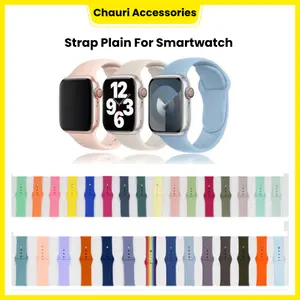 Chauri Plain Strap for Apple watch series 1 2 3 4 5 6 7 8 9 Ultra S10 38mm 40mm 41mm 42mm 45mm 46mm 49mm Z59 T500 T55 S20 DT7 HW IWO Tali jamtangan