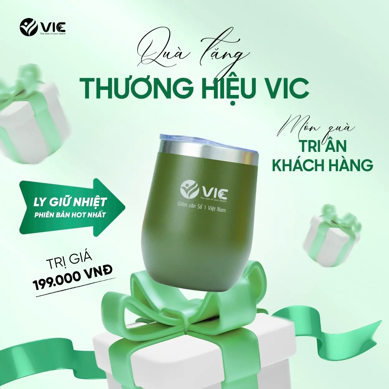 Ly giữ nhiệt VIC chất lượng cao (MẪU NGẪU NHIÊN)