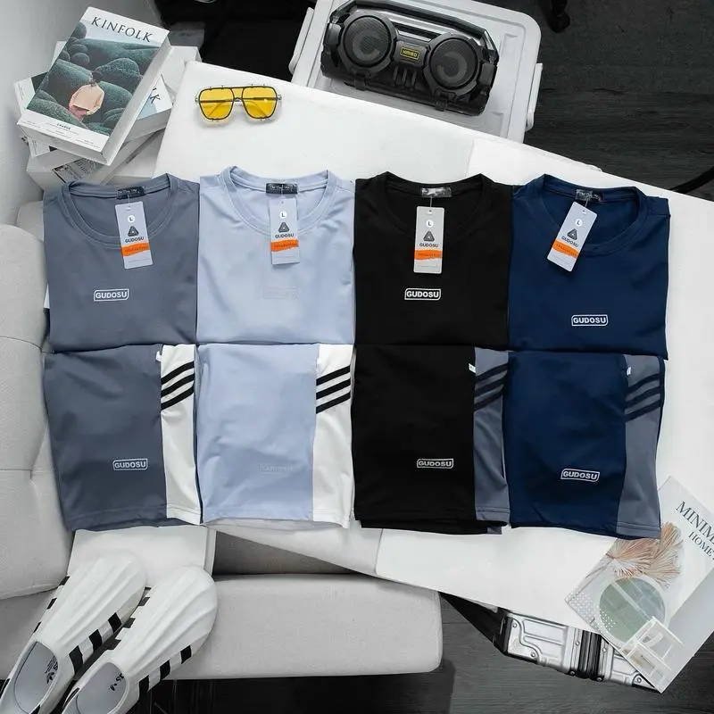 Bộ Quần Áo Nam Phối Eo Vải Thun Cá Sấu Thoải Mái Thoáng Mát Mùa Hè 4 Màu Có Thể Giặt Máy - FashionDT 3