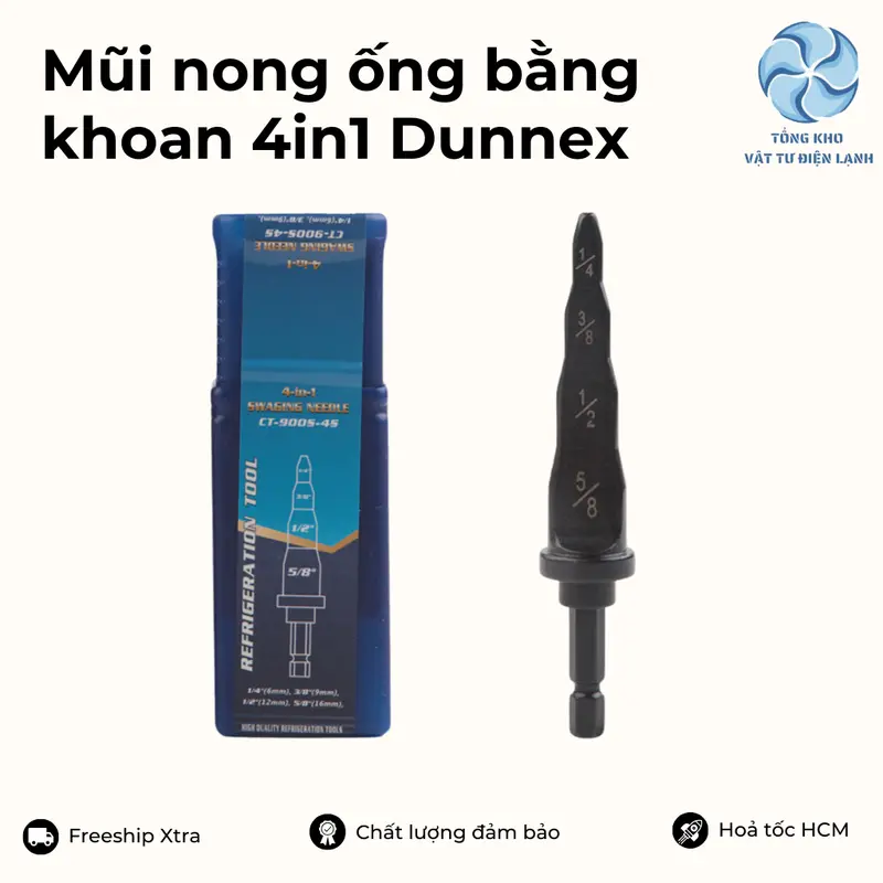 Mũi nong ống đồng bằng khoan 4in1 Dunnex-900S-4S hợp kim nguyên khối 3