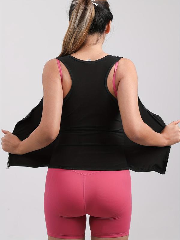 Women's Solid Zip Up Shapewear Top, Tummy Control Hook & Eye Shaper for Daily Wear, Ladies' Shapewear for All Seasons 2