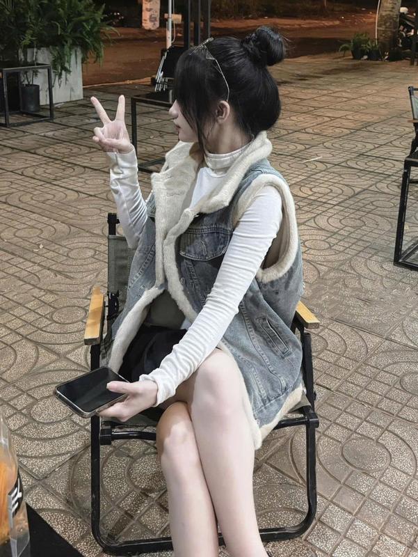 Áo khoác GHILE bò lông toàn thân hàng Qccc cho Nữ - Áo Bò Lót Lông Gile siêu ấm - Women Top