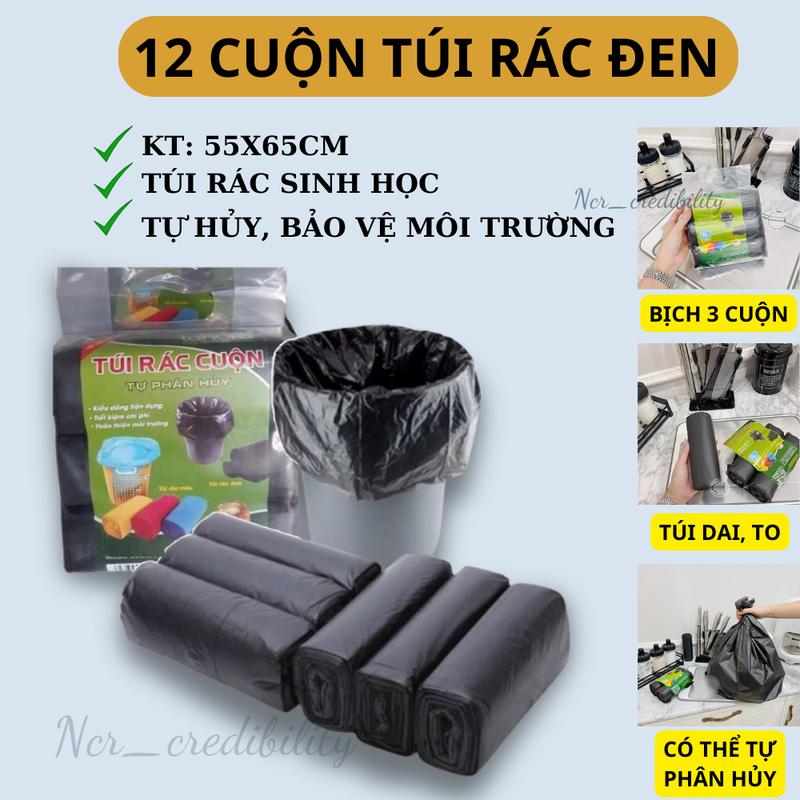 Product Introduction of 12 Cuộn Túi Đựng Rác Ncr_credibility Tự Phân Hủy Màu Đen 55x65cm - Kitchen 2