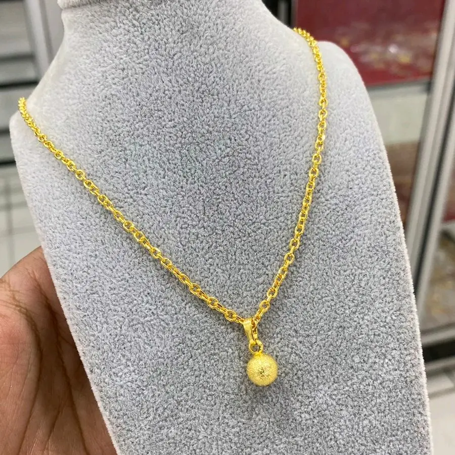 Kalung Boba Ciek Jewellry Kuning Perhiasan Pengait