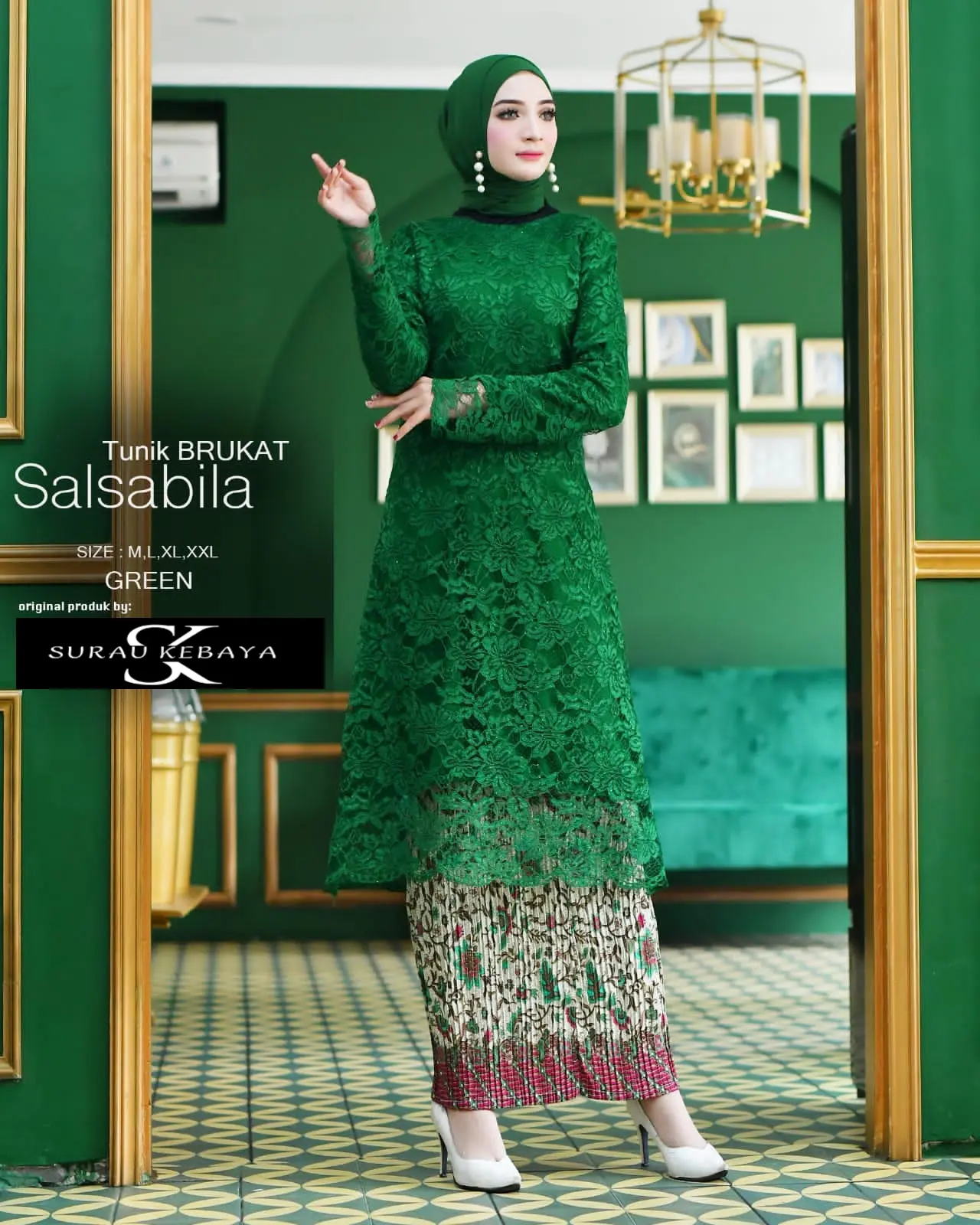 Kebaya Kondangan Baju Kurung Terbaru 2024 / Setelan Brokat Wisuda Polos Simple dan Elegant Panjang Sampai 120 Cm / Atasan / Baju Pesta Ibu Hajat Wanita Dewasa Dress Mewah Remaja