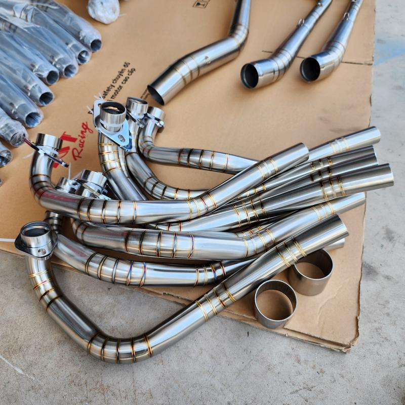 Cổ pô xe máy Ex 150 - 155 - 135 inox 304 - thay thế cổ pô zin tặng khâu nối inox loại