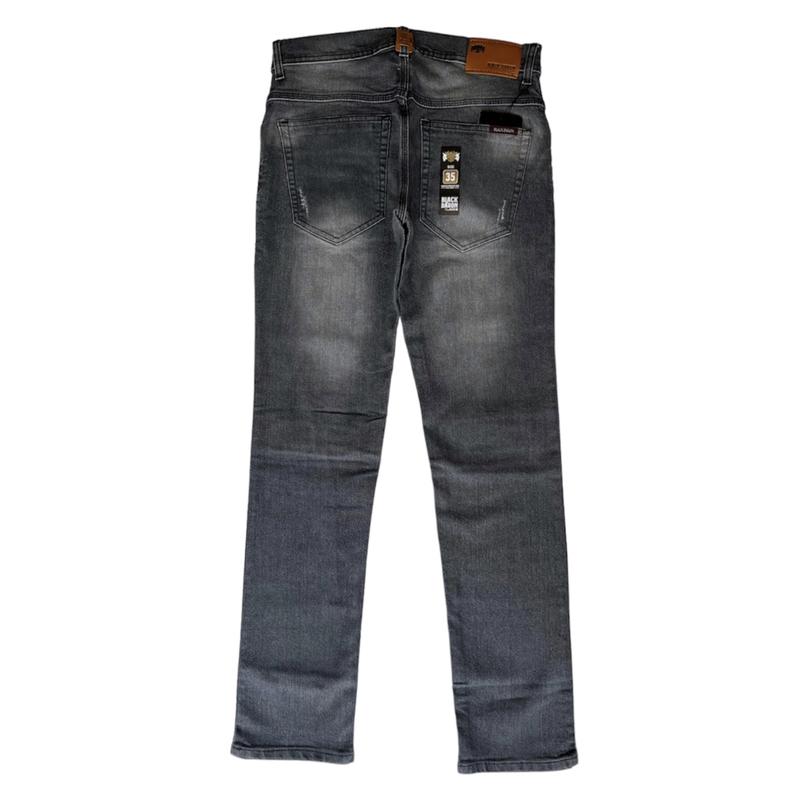 Celana Panjang Jeans Pria Slimfit Big Size Sobek  34-39 Casual Hitam 5