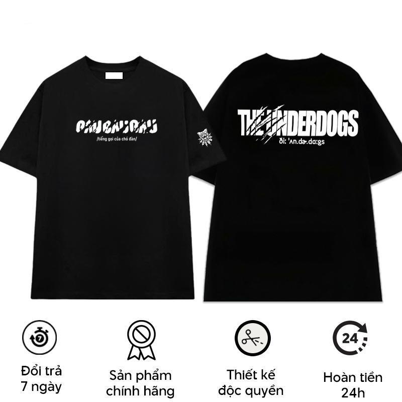   TĂNG 1 -2 SIZE Nếu muộn mặc rộng- áo form nhỏ  - Áo thun Áo phông in chữ RAP VIỆT THE UNDERDOGS BIG TEAM TIẾNG GỌI CHÓ ĐÀN dành cho FAN RAP VIỆT Oversize Cotton thời trang phong cách nam nữ áo  chill 