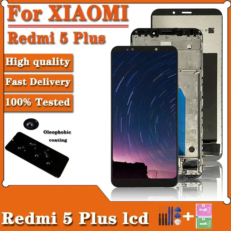 5.99 "inch for Xiaomi Redmi 5 plus meg7 mei7 LCD display touch screen for Redmi 5 plus LCD digitizer with frame replacement repair