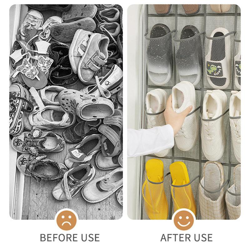 Multi Grid Hanging Storage Bag, 1 Count Foldable Breathable Shoe Storage Organizer, Space-saving Shoe Organizer, Cozy Home Accessories, Home Organizer for Closet Sundries, Bedroom Accessories, Room Accessories, Room Essentials 1