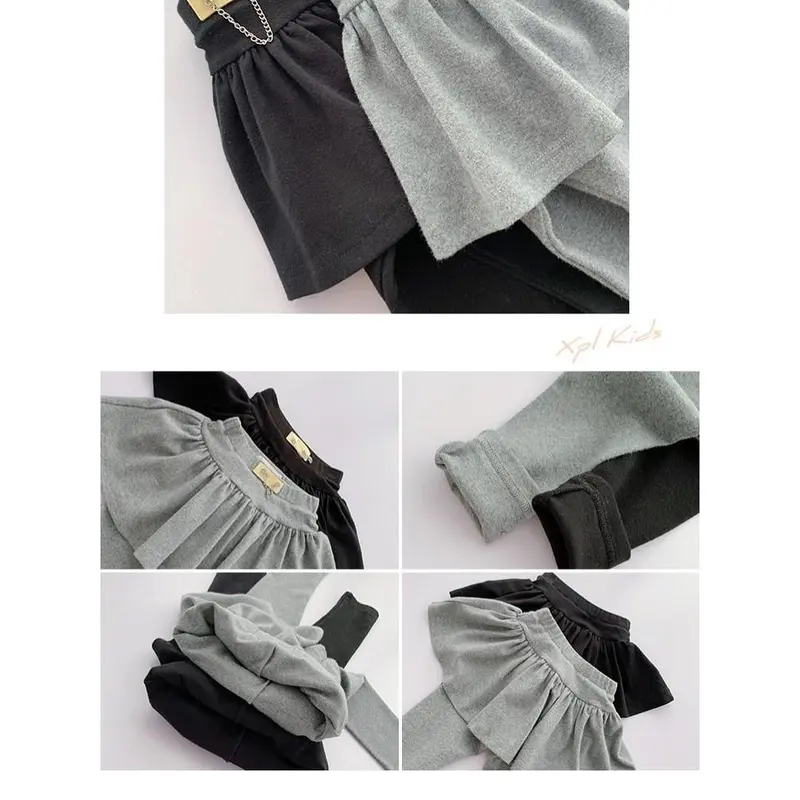 Quần Culottes Cho Em Bé Gái, Phong Cách Phương Tây, Đệm Nhung Giả, Quần Legging Ôm Sát Hàng Mới Về, Thích Hợp Cho Trẻ Em 8